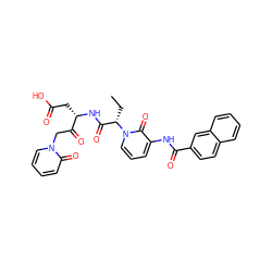 CC[C@@H](C(=O)N[C@@H](CC(=O)O)C(=O)Cn1ccccc1=O)n1cccc(NC(=O)c2ccc3ccccc3c2)c1=O ZINC000028013660