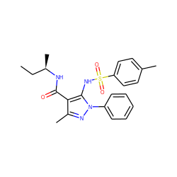 CC[C@@H](C)NC(=O)c1c(C)nn(-c2ccccc2)c1NS(=O)(=O)c1ccc(C)cc1 ZINC000073142266