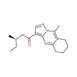 CC[C@@H](C)NC(=O)c1cnn2c(C)c3c(nc12)CCCC3 ZINC000003035464