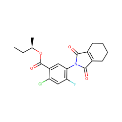 CC[C@@H](C)OC(=O)c1cc(N2C(=O)C3=C(CCCC3)C2=O)c(F)cc1Cl ZINC000098083580