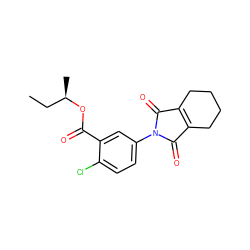 CC[C@@H](C)OC(=O)c1cc(N2C(=O)C3=C(CCCC3)C2=O)ccc1Cl ZINC000103272166