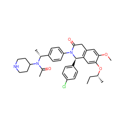 CC[C@@H](C)Oc1cc2c(cc1OC)CC(=O)N(c1ccc([C@@H](C)N(C(C)=O)C3CCNCC3)cc1)[C@@H]2c1ccc(Cl)cc1 ZINC000118819705
