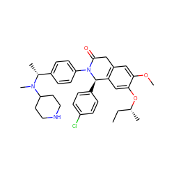 CC[C@@H](C)Oc1cc2c(cc1OC)CC(=O)N(c1ccc([C@@H](C)N(C)C3CCNCC3)cc1)[C@@H]2c1ccc(Cl)cc1 ZINC000118795431