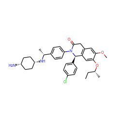 CC[C@@H](C)Oc1cc2c(cc1OC)CC(=O)N(c1ccc([C@@H](C)N[C@H]3CC[C@@H](N)CC3)cc1)[C@@H]2c1ccc(Cl)cc1 ZINC000118787429