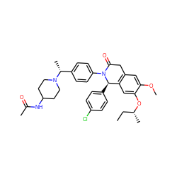 CC[C@@H](C)Oc1cc2c(cc1OC)CC(=O)N(c1ccc([C@@H](C)N3CCC(NC(C)=O)CC3)cc1)[C@@H]2c1ccc(Cl)cc1 ZINC000118797930