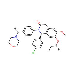 CC[C@@H](C)Oc1cc2c(cc1OC)CC(=O)N(c1ccc([C@@H](C)N3CCOCC3)cc1)[C@@H]2c1ccc(Cl)cc1 ZINC000118791960
