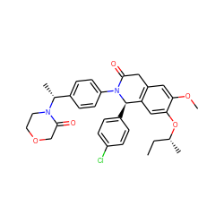 CC[C@@H](C)Oc1cc2c(cc1OC)CC(=O)N(c1ccc([C@@H](C)N3CCOCC3=O)cc1)[C@@H]2c1ccc(Cl)cc1 ZINC000118794596