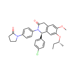 CC[C@@H](C)Oc1cc2c(cc1OC)CC(=O)N(c1ccc(N3CCCC3=O)cc1)[C@@H]2c1ccc(Cl)cc1 ZINC000118800848