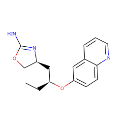 CC[C@@H](C[C@H]1COC(N)=N1)Oc1ccc2ncccc2c1 ZINC000117259364