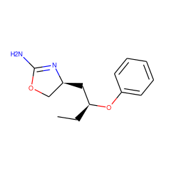 CC[C@@H](C[C@H]1COC(N)=N1)Oc1ccccc1 ZINC000117259956