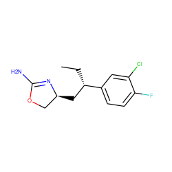 CC[C@@H](C[C@H]1COC(N)=N1)c1ccc(F)c(Cl)c1 ZINC000148517694