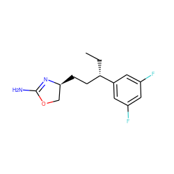 CC[C@@H](CC[C@H]1COC(N)=N1)c1cc(F)cc(F)c1 ZINC000117254168