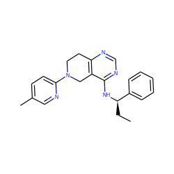 CC[C@@H](Nc1ncnc2c1CN(c1ccc(C)cn1)CC2)c1ccccc1 ZINC000114995532