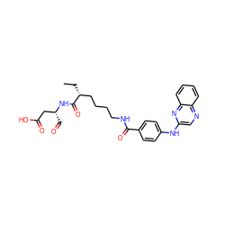 CC[C@H](CCCCNC(=O)c1ccc(Nc2cnc3ccccc3n2)cc1)C(=O)N[C@H](C=O)CC(=O)O ZINC000016051411