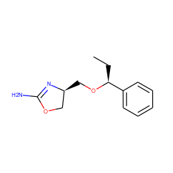 CC[C@H](OC[C@H]1COC(N)=N1)c1ccccc1 ZINC000117644332