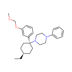 CC[C@H]1CC[C@@](c2cccc(OCOC)c2)(N2CCN(c3ccccc3)CC2)CC1 ZINC000100809297