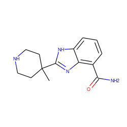 CC1(c2nc3c(C(N)=O)cccc3[nH]2)CCNCC1 ZINC000040430280