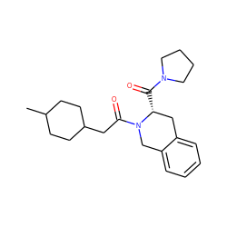 CC1CCC(CC(=O)N2Cc3ccccc3C[C@H]2C(=O)N2CCCC2)CC1 ZINC000013837040
