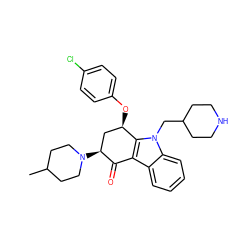 CC1CCN([C@H]2C[C@@H](Oc3ccc(Cl)cc3)c3c(c4ccccc4n3CC3CCNCC3)C2=O)CC1 ZINC000028571799