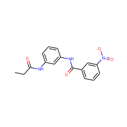 CCC(=O)Nc1cccc(NC(=O)c2cccc([N+](=O)[O-])c2)c1 ZINC000000444345
