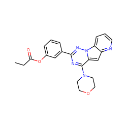 CCC(=O)Oc1cccc(-c2nc(N3CCOCC3)c3cc4ncccc4n3n2)c1 ZINC000073221446