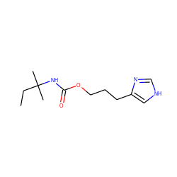 CCC(C)(C)NC(=O)OCCCc1c[nH]cn1 ZINC000013801334