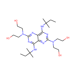 CCC(C)(C)Nc1nc(N(CCO)CCO)nc2c(NC(C)(C)CC)nc(N(CCO)CCO)nc12 ZINC000028710663