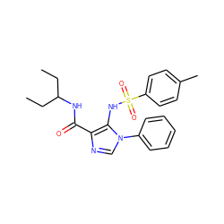 CCC(CC)NC(=O)c1ncn(-c2ccccc2)c1NS(=O)(=O)c1ccc(C)cc1 ZINC000073159129