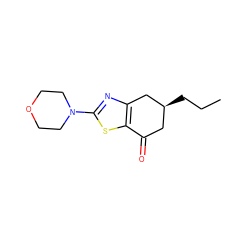 CCC[C@H]1CC(=O)c2sc(N3CCOCC3)nc2C1 ZINC000040394916