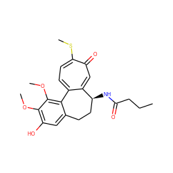 CCCC(=O)N[C@H]1CCc2cc(O)c(OC)c(OC)c2-c2ccc(SC)c(=O)cc21 ZINC000027649111
