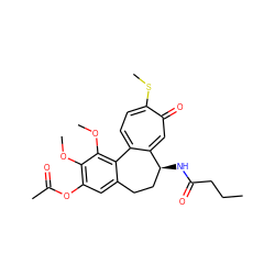 CCCC(=O)N[C@H]1CCc2cc(OC(C)=O)c(OC)c(OC)c2-c2ccc(SC)c(=O)cc21 ZINC000027645835