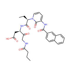 CCCC(=O)NCC(=O)[C@@H](CC(=O)O)NC(=O)[C@@H](CC)n1cccc(NC(=O)c2ccc3ccccc3c2)c1=O ZINC000028018336