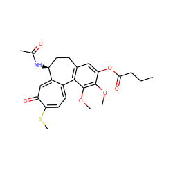 CCCC(=O)Oc1cc2c(c(OC)c1OC)-c1ccc(SC)c(=O)cc1[C@@H](NC(C)=O)CC2 ZINC000001638772