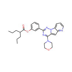CCCC(CCC)C(=O)Oc1cccc(-c2nc(N3CCOCC3)c3cc4ncccc4n3n2)c1 ZINC000073221452
