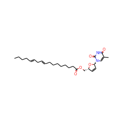 CCCC/C=C/C/C=C/CCCCCCCC(=O)OC[C@H]1C=C[C@H](n2cc(C)c(=O)[nH]c2=O)O1 ZINC000027985154