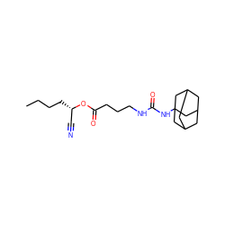 CCCC[C@@H](C#N)OC(=O)CCCNC(=O)NC12CC3CC(CC(C3)C1)C2 ZINC000059895481