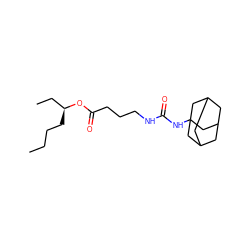 CCCC[C@@H](CC)OC(=O)CCCNC(=O)NC12CC3CC(CC(C3)C1)C2 ZINC000035907159