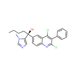 CCCC[C@](O)(c1ccc2nc(Cl)c(-c3ccccc3)c(Cl)c2c1)c1cncn1C ZINC001772621622