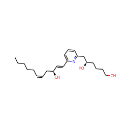 CCCCC/C=C\C[C@H](O)/C=C/c1cccc(C[C@H](O)CCCCO)n1 ZINC000004489629