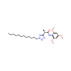 CCCCCCCCCCCCn1nnc([C@@H](C)C(=O)Nc2c(OC)cc(OC)cc2OC)n1 ZINC000036331075