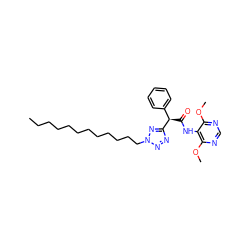 CCCCCCCCCCCCn1nnc([C@H](C(=O)Nc2c(OC)ncnc2OC)c2ccccc2)n1 ZINC000036331007