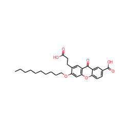 CCCCCCCCCCOc1cc2oc3ccc(C(=O)O)cc3c(=O)c2cc1CCC(=O)O ZINC000036189752