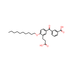 CCCCCCCCCCOc1ccc(C(=O)c2cccc(C(=O)O)c2)cc1CCC(=O)O ZINC000036189754
