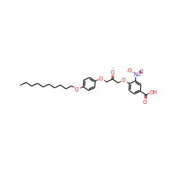 CCCCCCCCCCOc1ccc(OCC(=O)COc2ccc(C(=O)O)cc2[N+](=O)[O-])cc1 ZINC000036144263