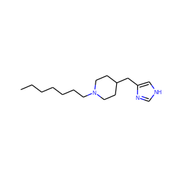 CCCCCCCN1CCC(Cc2c[nH]cn2)CC1 ZINC000036338499