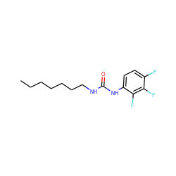 CCCCCCCNC(=O)Nc1ccc(F)c(F)c1F ZINC000072112718