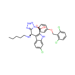 CCCCCN[C@H](c1c(C(=O)O)[nH]c2cc(Cl)ccc12)c1nnnn1-c1ccc(OCc2c(Cl)cccc2Cl)cc1 ZINC001772590856