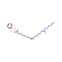 CCCCCNC(=O)NCCCC/C=C\CCCCCCC(=O)NS(=O)(=O)c1ccccc1 ZINC000203757534