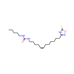 CCCCCNC(=O)NCCCC/C=C\CCCCCCc1noc(=S)[nH]1 ZINC000148875580