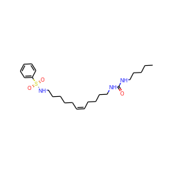 CCCCCNC(=O)NCCCC/C=C\CCCCCNS(=O)(=O)c1ccccc1 ZINC000203755343